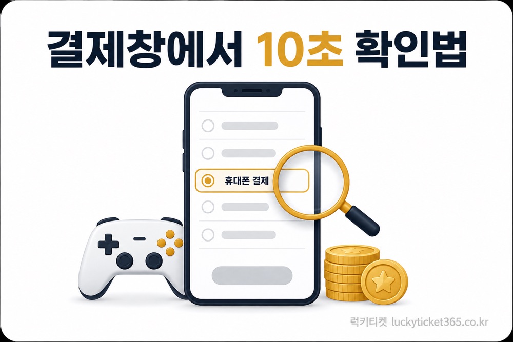 정보이용료 결제 게임 확인법 — 결제창에서 휴대폰 결제 항목 확인