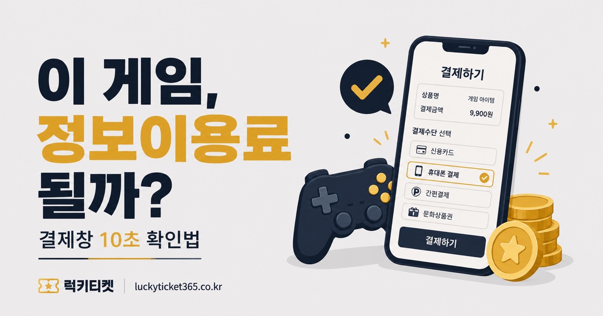 정보이용료 결제 되는 게임 확인법 — 되는 조건과 안 되는 이유