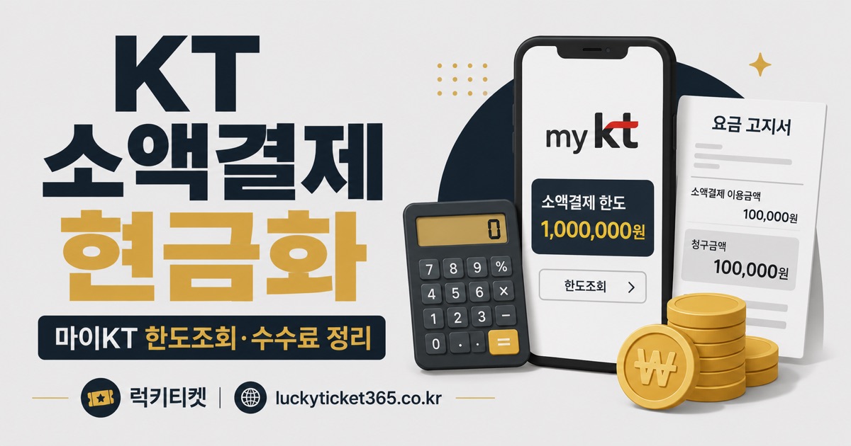KT 소액결제 현금화 방법 — 마이KT 한도조회·수수료 총정리