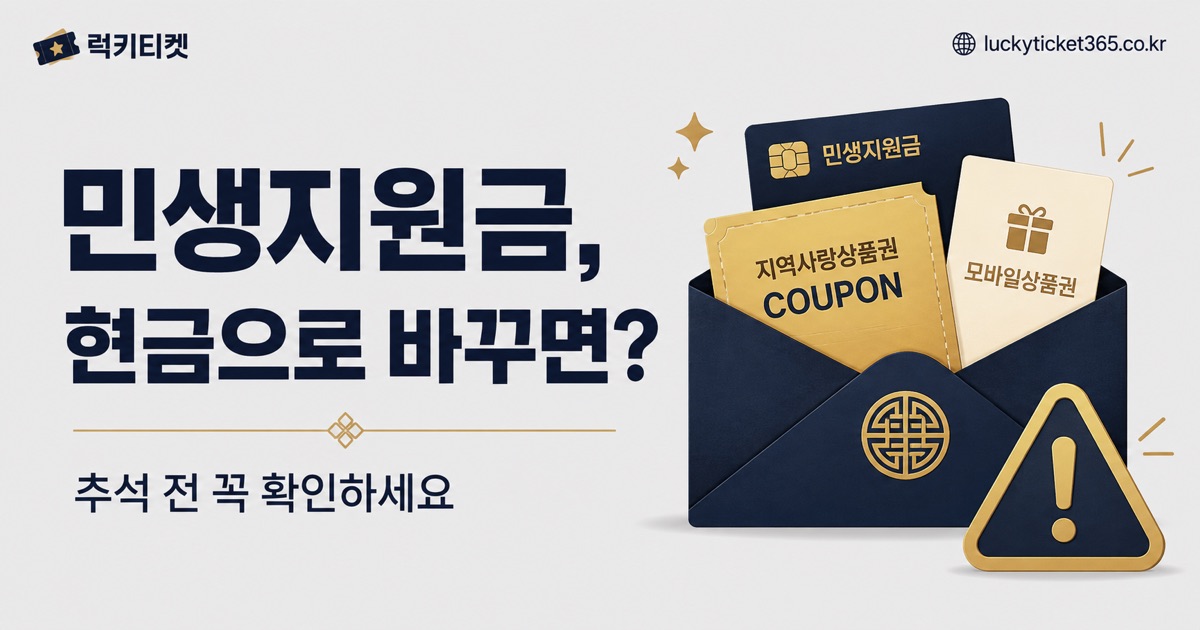 민생회복지원금 현금화 가능할까 — 추석 지원금·소비쿠폰 수단별 정리