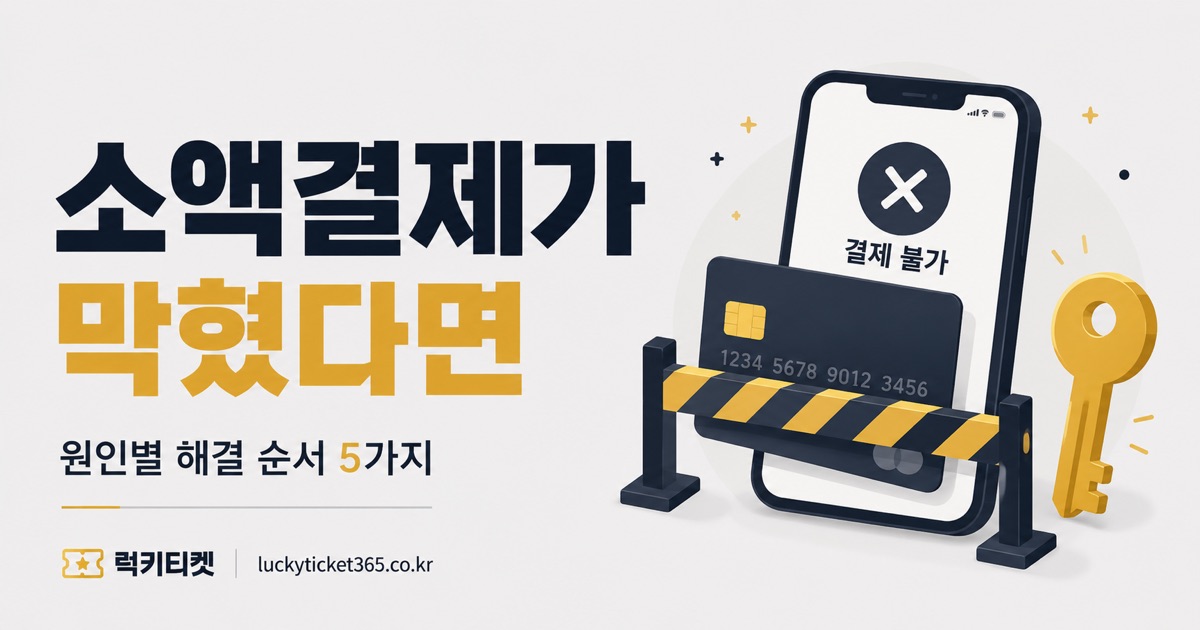 소액결제 막혔을 때 우회 방법 — 차단 원인별 해결 순서