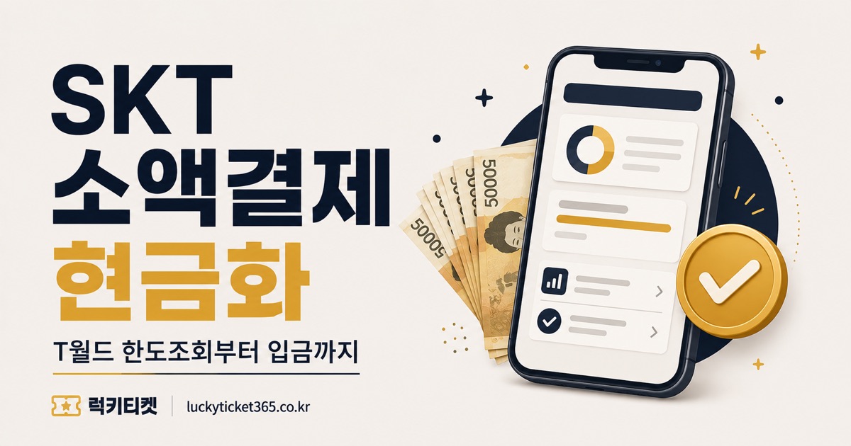 SKT 소액결제 현금화 방법 — 한도조회부터 당일 입금까지